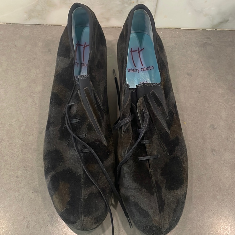 Thierry Rabotin camouflage suede wedge. Size 391/2. Great condition